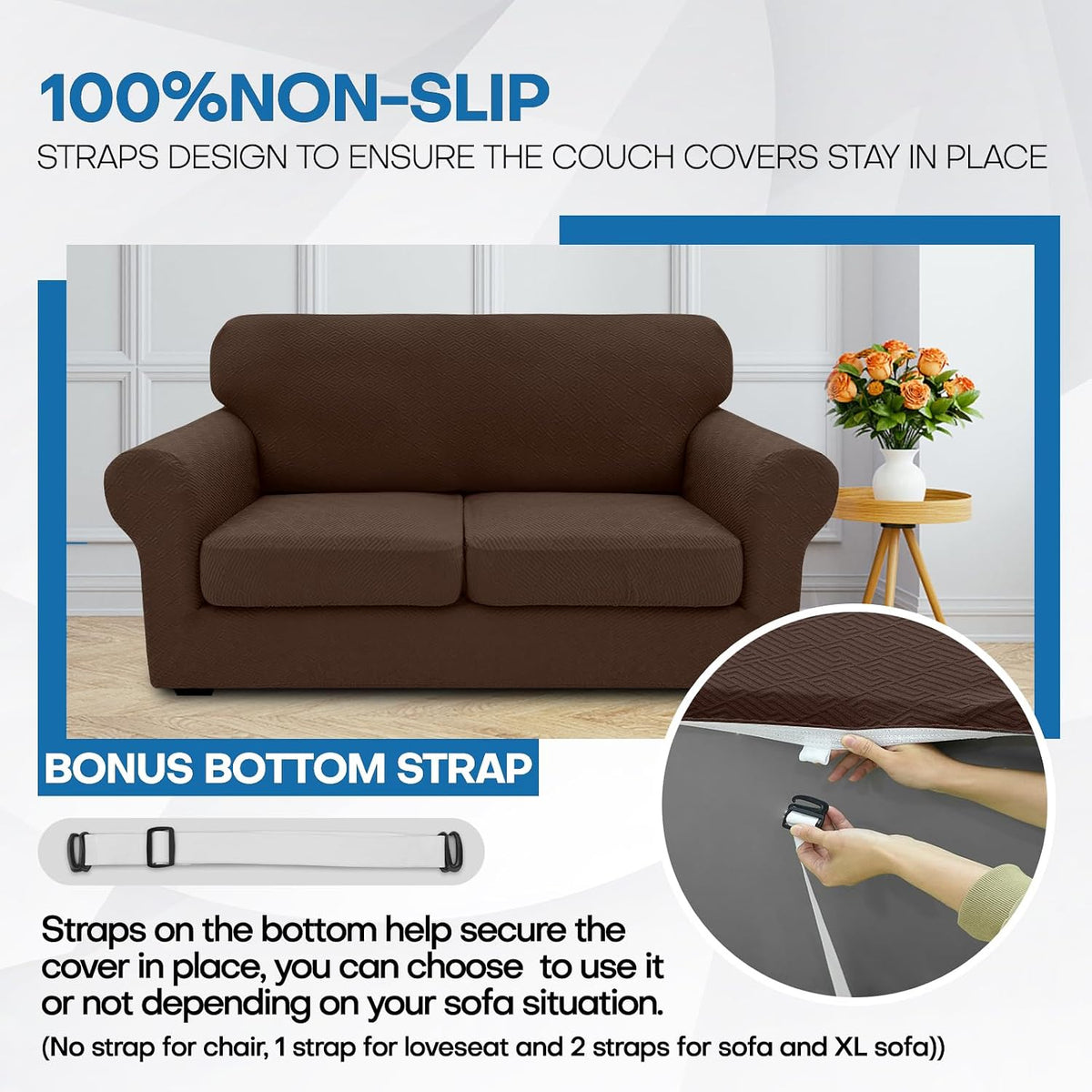 4-Piece Stretch Sofa Cover, Washable Couch Covers for Dog | 71"-91"(3 Cushions),Light Gray（Big Sale),Anti-pilling & Wear-Resistant,Pet Friendly, Washable.Ideal for Living room