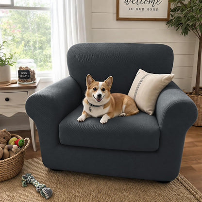 4-Piece Stretch Sofa Cover, Washable Couch Covers for Dog | 71"-91"(3 Cushions),Light Gray（Big Sale),Anti-pilling & Wear-Resistant,Pet Friendly, Washable.Ideal for Living room