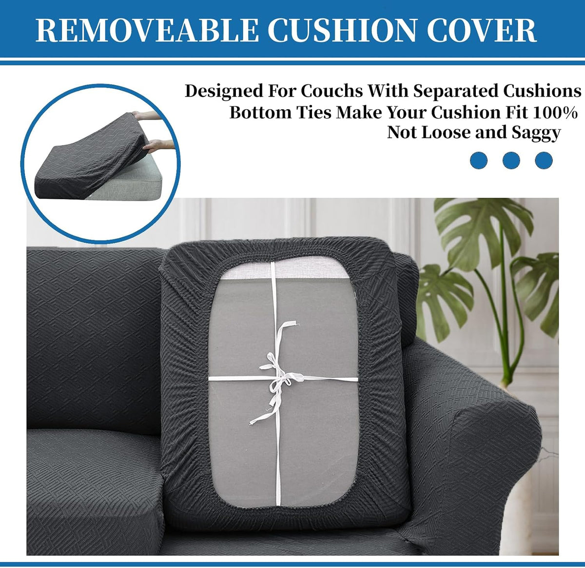 4-Piece Stretch Sofa Cover, Washable Couch Covers for Dog | 71"-91"(3 Cushions),Light Gray（Big Sale),Anti-pilling & Wear-Resistant,Pet Friendly, Washable.Ideal for Living room