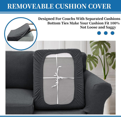 4-Piece Stretch Sofa Cover, Washable Couch Covers for Dog | 71"-91"(3 Cushions),Light Gray（Big Sale),Anti-pilling & Wear-Resistant,Pet Friendly, Washable.Ideal for Living room