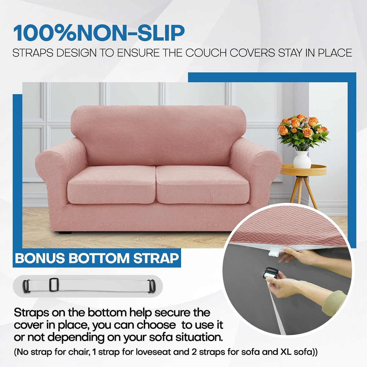 4-Piece Stretch Sofa Cover, Washable Couch Covers for Dog | 71"-91"(3 Cushions),Light Gray（Big Sale),Anti-pilling & Wear-Resistant,Pet Friendly, Washable.Ideal for Living room