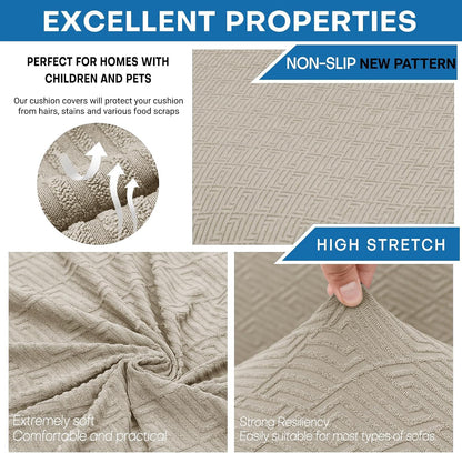 4-Piece Stretch Sofa Cover, Washable Couch Covers for Dog | 71"-91"(3 Cushions),Light Gray（Big Sale),Anti-pilling & Wear-Resistant,Pet Friendly, Washable.Ideal for Living room