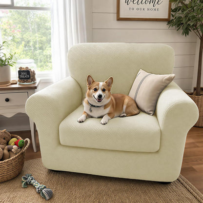 4-Piece Stretch Sofa Cover, Washable Couch Covers for Dog | 71"-91"(3 Cushions),Light Gray（Big Sale),Anti-pilling & Wear-Resistant,Pet Friendly, Washable.Ideal for Living room