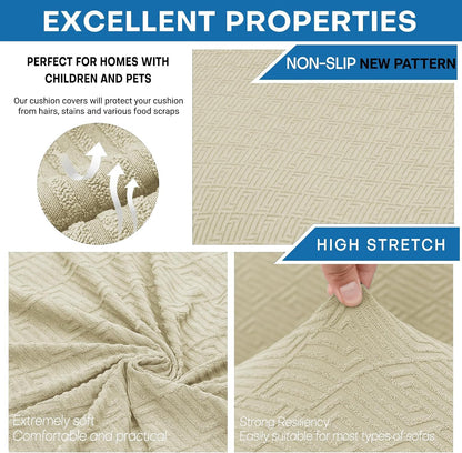 4-Piece Stretch Sofa Cover, Washable Couch Covers for Dog | 71"-91"(3 Cushions),Light Gray（Big Sale),Anti-pilling & Wear-Resistant,Pet Friendly, Washable.Ideal for Living room