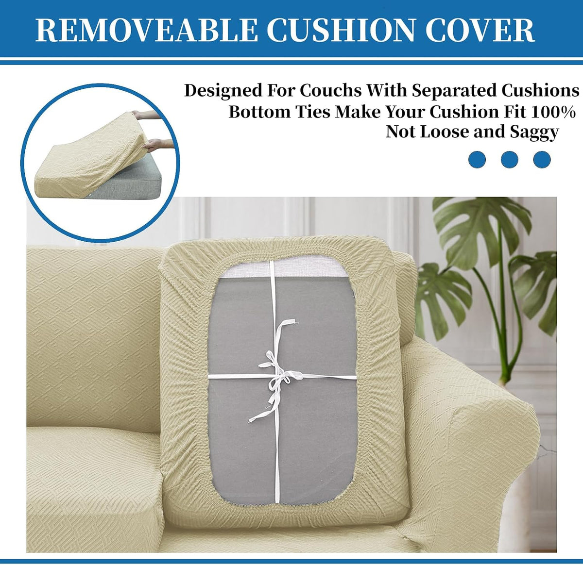 4-Piece Stretch Sofa Cover, Washable Couch Covers for Dog | 71"-91"(3 Cushions),Light Gray（Big Sale),Anti-pilling & Wear-Resistant,Pet Friendly, Washable.Ideal for Living room