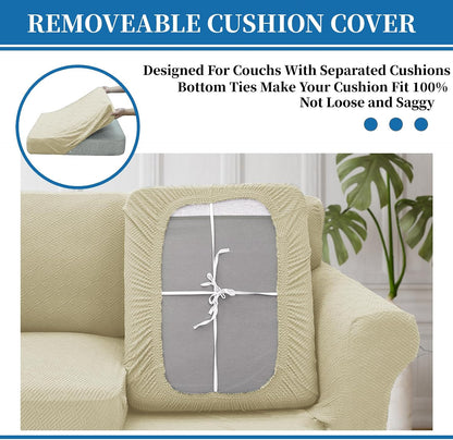 4-Piece Stretch Sofa Cover, Washable Couch Covers for Dog | 71"-91"(3 Cushions),Light Gray（Big Sale),Anti-pilling & Wear-Resistant,Pet Friendly, Washable.Ideal for Living room