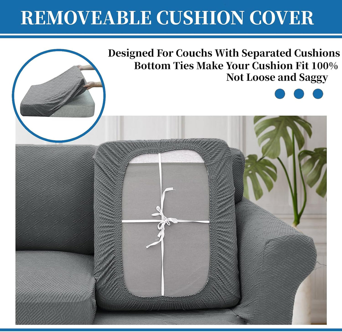 4-Piece Stretch Sofa Cover, Washable Couch Covers for Dog | 71"-91"(3 Cushions),Light Gray（Big Sale),Anti-pilling & Wear-Resistant,Pet Friendly, Washable.Ideal for Living room
