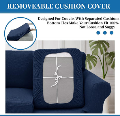 4-Piece Stretch Sofa Cover, Washable Couch Covers for Dog | 71"-91"(3 Cushions),Light Gray（Big Sale),Anti-pilling & Wear-Resistant,Pet Friendly, Washable.Ideal for Living room