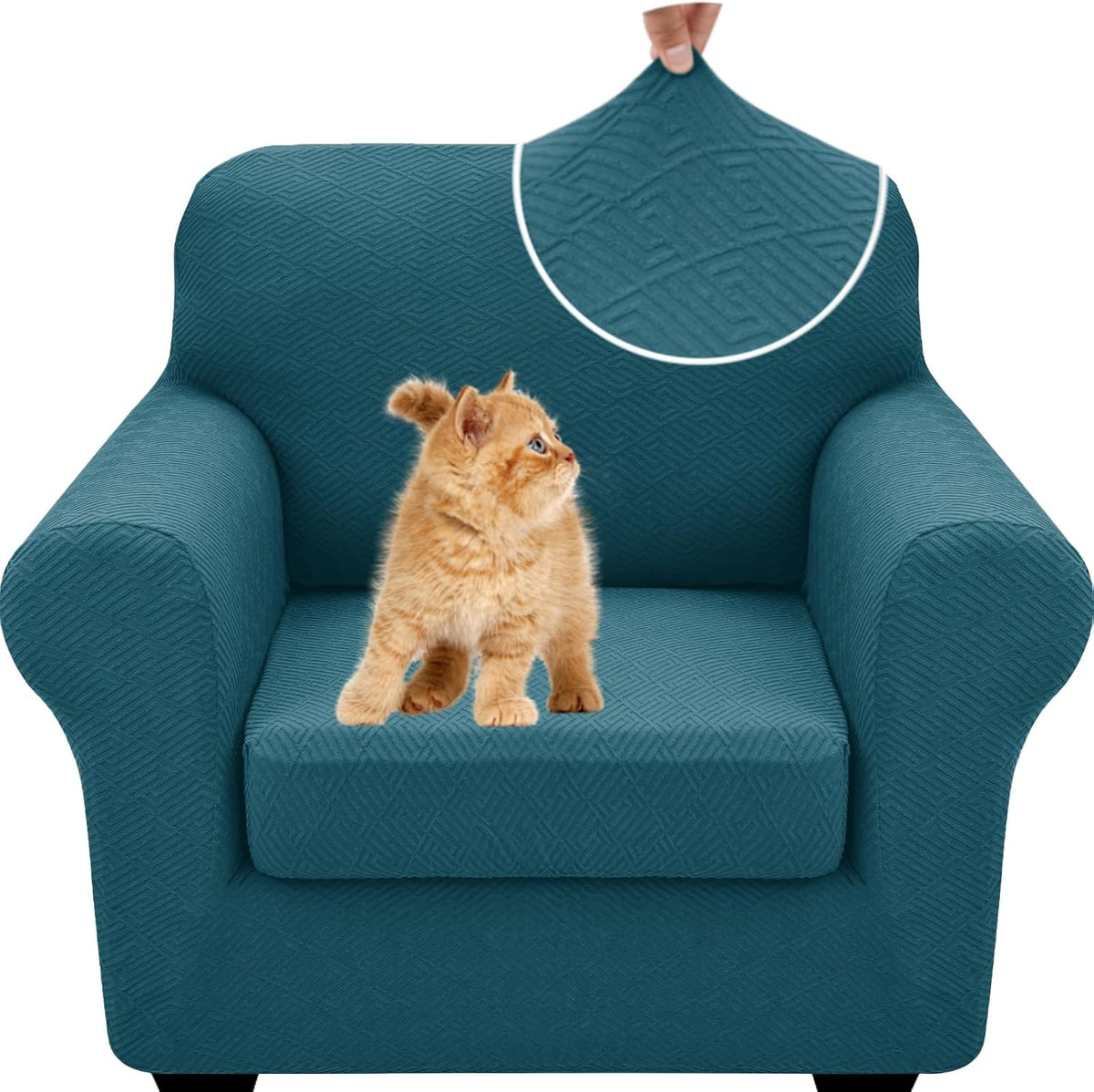 4-Piece Stretch Sofa Cover, Washable Couch Covers for Dog | 71"-91"(3 Cushions),Light Gray（Big Sale),Anti-pilling & Wear-Resistant,Pet Friendly, Washable.Ideal for Living room