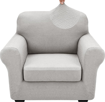 4-Piece Stretch Sofa Cover, Washable Couch Covers for Dog | 71"-91"(3 Cushions),Light Gray（Big Sale),Anti-pilling & Wear-Resistant,Pet Friendly, Washable.Ideal for Living room