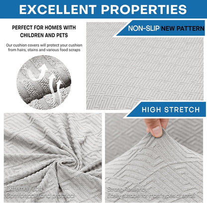 4-Piece Stretch Sofa Cover, Washable Couch Covers for Dog | 71"-91"(3 Cushions),Light Gray（Big Sale),Anti-pilling & Wear-Resistant,Pet Friendly, Washable.Ideal for Living room