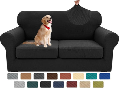 4-Piece Stretch Sofa Cover, Washable Couch Covers for Dog | 71"-91"(3 Cushions),Light Gray（Big Sale),Anti-pilling & Wear-Resistant,Pet Friendly, Washable.Ideal for Living room