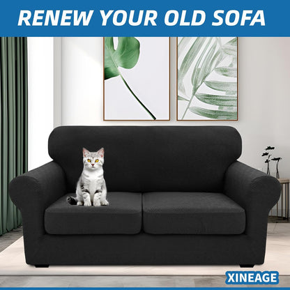 4-Piece Stretch Sofa Cover, Washable Couch Covers for Dog | 71"-91"(3 Cushions),Light Gray（Big Sale),Anti-pilling & Wear-Resistant,Pet Friendly, Washable.Ideal for Living room