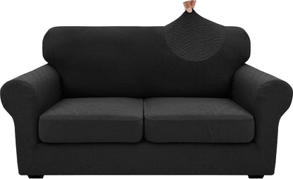 4-Piece Stretch Sofa Cover, Washable Couch Covers for Dog | 71"-91"(3 Cushions),Light Gray（Big Sale),Anti-pilling & Wear-Resistant,Pet Friendly, Washable.Ideal for Living room