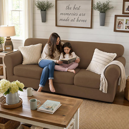 4-Piece Stretch Sofa Cover, Washable Couch Covers for Dog | 71"-91"(3 Cushions),Light Gray（Big Sale),Anti-pilling & Wear-Resistant,Pet Friendly, Washable.Ideal for Living room
