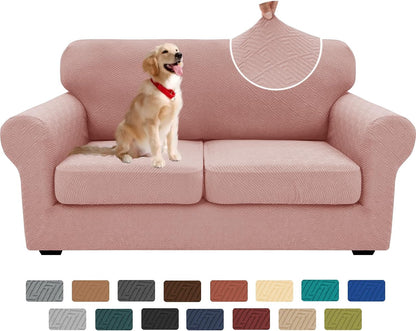 4-Piece Stretch Sofa Cover, Washable Couch Covers for Dog | 71"-91"(3 Cushions),Light Gray（Big Sale),Anti-pilling & Wear-Resistant,Pet Friendly, Washable.Ideal for Living room