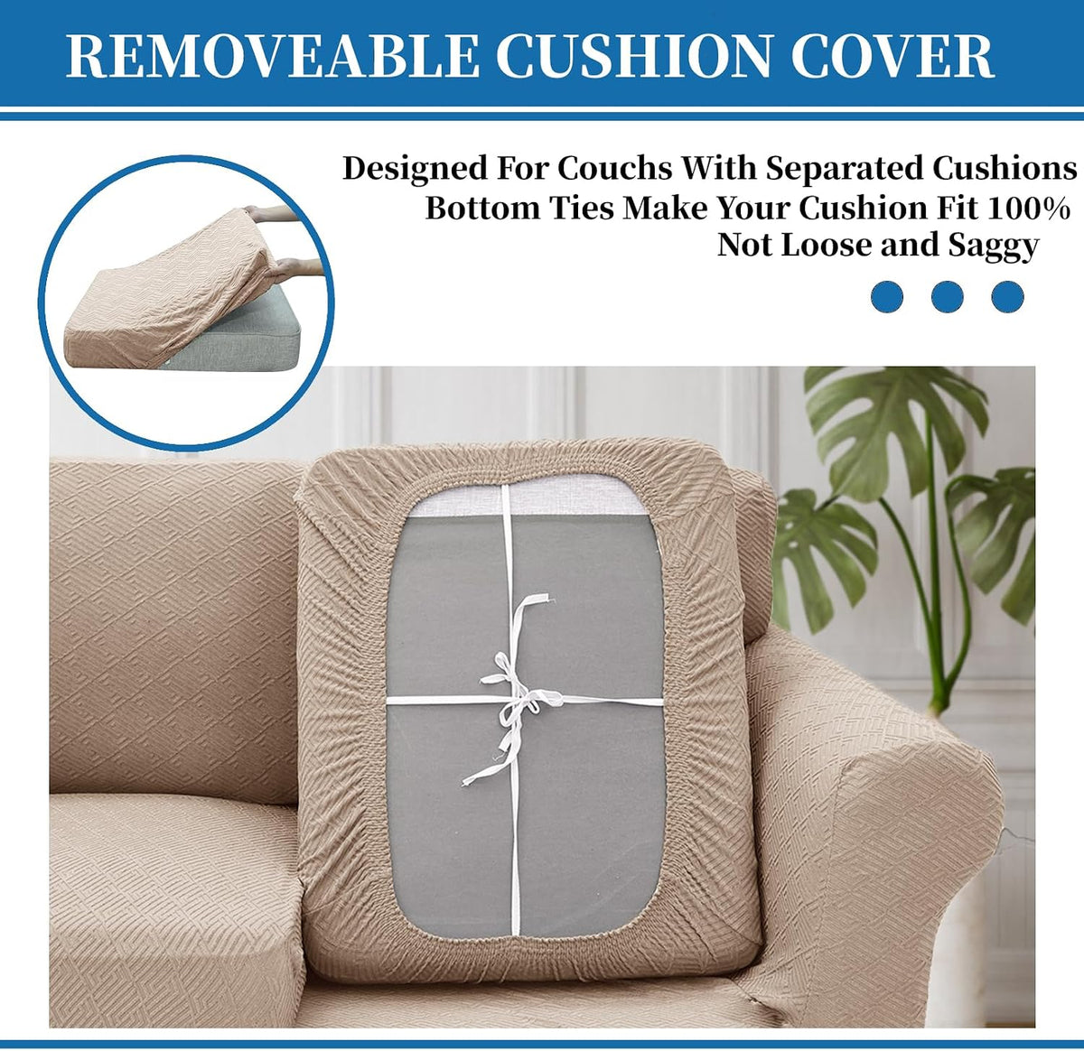 4-Piece Stretch Sofa Cover, Washable Couch Covers for Dog | 71"-91"(3 Cushions),Light Gray（Big Sale),Anti-pilling & Wear-Resistant,Pet Friendly, Washable.Ideal for Living room