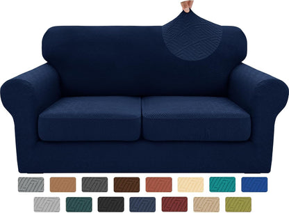 4-Piece Stretch Sofa Cover, Washable Couch Covers for Dog | 71"-91"(3 Cushions),Light Gray（Big Sale),Anti-pilling & Wear-Resistant,Pet Friendly, Washable.Ideal for Living room