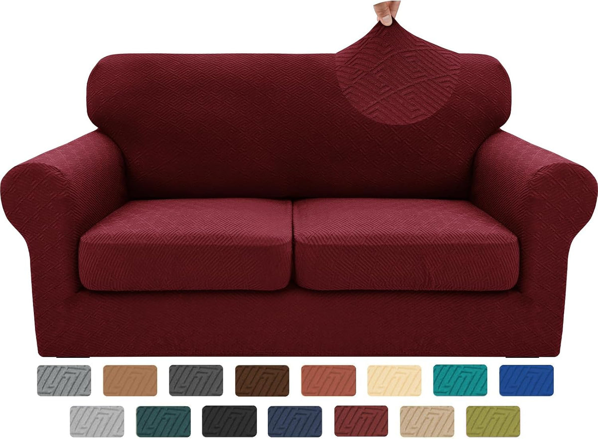4-Piece Stretch Sofa Cover, Washable Couch Covers for Dog | 71"-91"(3 Cushions),Light Gray（Big Sale),Anti-pilling & Wear-Resistant,Pet Friendly, Washable.Ideal for Living room