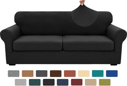 4-Piece Stretch Sofa Cover, Washable Couch Covers for Dog | 71"-91"(3 Cushions),Light Gray（Big Sale),Anti-pilling & Wear-Resistant,Pet Friendly, Washable.Ideal for Living room