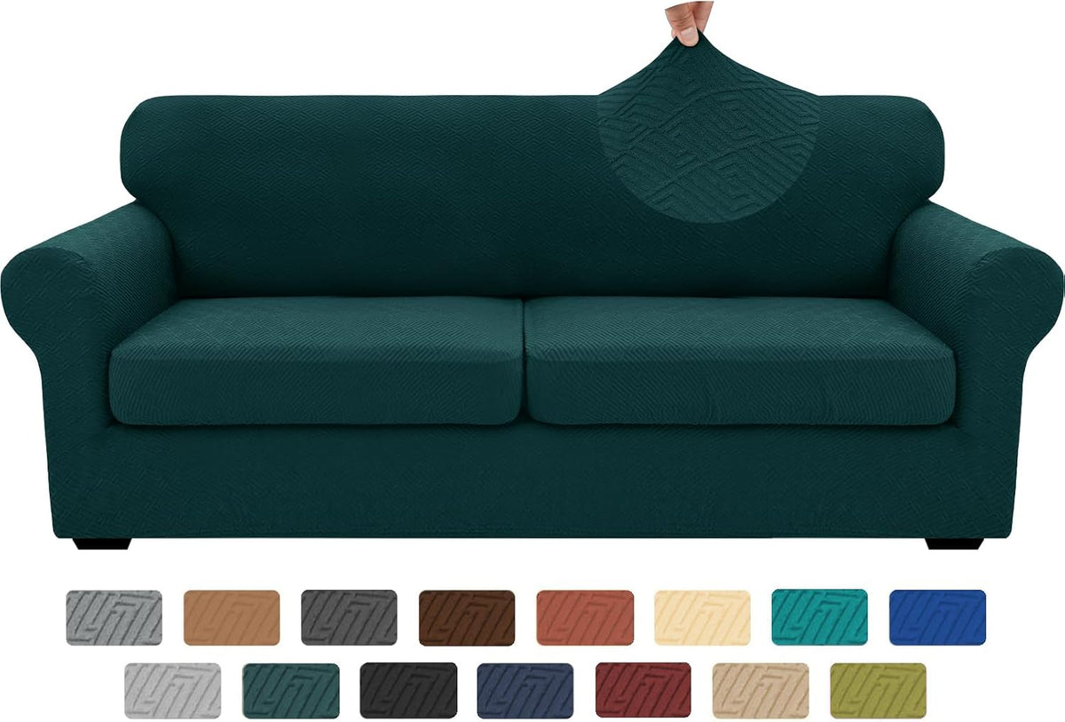 4-Piece Stretch Sofa Cover, Washable Couch Covers for Dog | 71"-91"(3 Cushions),Light Gray（Big Sale),Anti-pilling & Wear-Resistant,Pet Friendly, Washable.Ideal for Living room