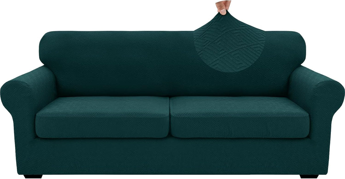 4-Piece Stretch Sofa Cover, Washable Couch Covers for Dog | 71"-91"(3 Cushions),Light Gray（Big Sale),Anti-pilling & Wear-Resistant,Pet Friendly, Washable.Ideal for Living room