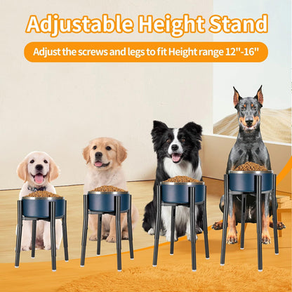 Single Dog Bowl Stand,Tall Dog Food Stand Adjustable Wide 7-11" Heights 14.5",Metal Elevated PET Bowl Holder Raised Water Feeder for Medium,Large Dog(Bowl Not Included)