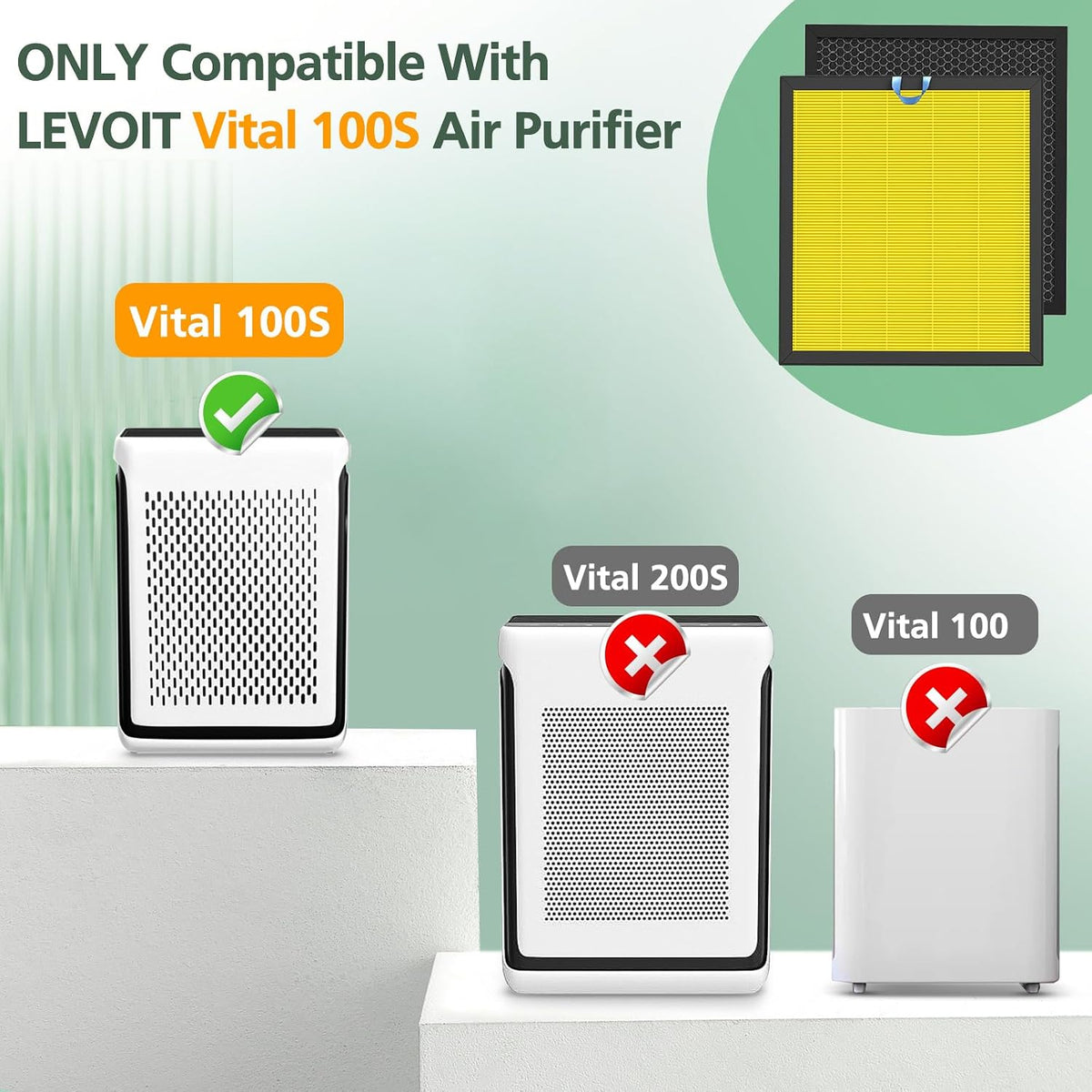 Vital 100S Pet Care Replacement Filter for LEVOIT Vital 100S-P Air Purifier