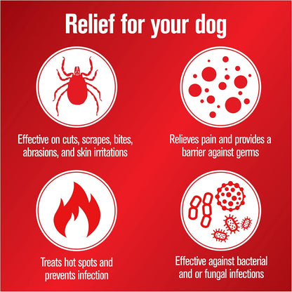 Wound Care 3-Way Ointment for Dogs & Puppies, Soothes Cuts, Scrapes, Skin Irritation, and Redness, First Aid Relief that Supports Skin Healing and Comfort, 2 oz