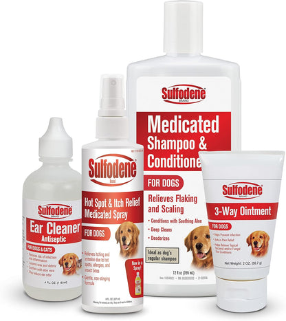 Wound Care 3-Way Ointment for Dogs & Puppies, Soothes Cuts, Scrapes, Skin Irritation, and Redness, First Aid Relief that Supports Skin Healing and Comfort, 2 oz