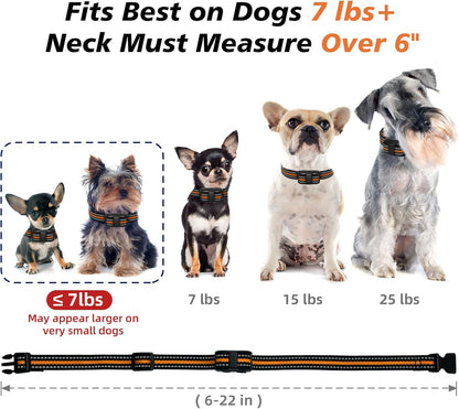 Ultra Compact Dog Shock Collar, Lightest Dog Training Collar with Remote for Small Dogs 5-30lbs & Medium Dogs/Puppies, Waterproof, Rechargeable, 1300ft Range(Orange&Small)