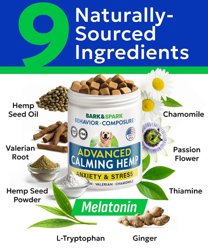 Hemp Dog Calming Chews - Stress, Travel, Anxiety Relief Treats
