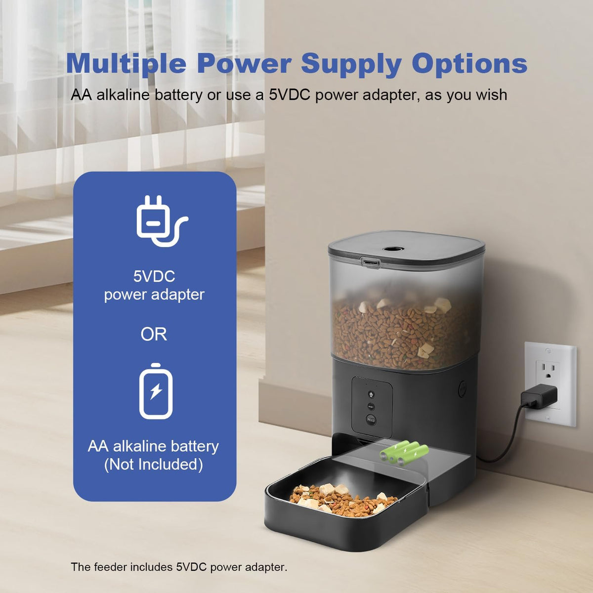 Automatic Cat Feeder, 4L Cat Food Dispenser with 10s Voice Recorder, Pet Feeder up to 8 Meals per Day, Timed Dog Feeder with Dry Food Sealed Ring