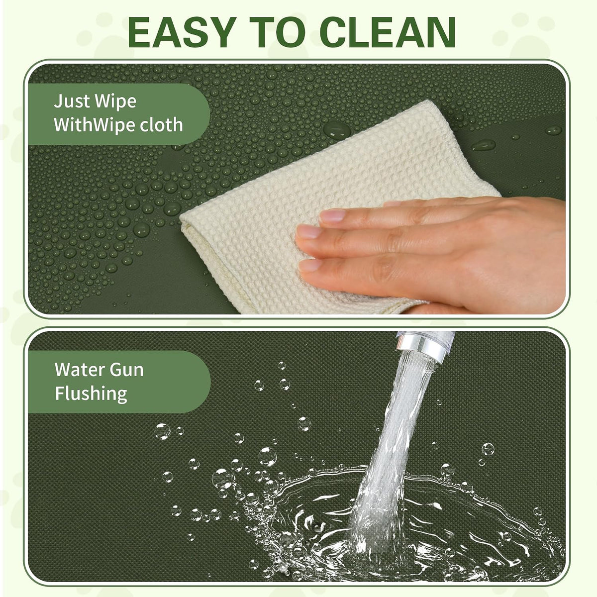 Dog Pee Pad Holder with High Walls,Waterproof Puppy Litter Box,Foldable Indoor Dog Potty,No Spill Pet Toilet for Small/Medium Puppy, Easy Clean,Army Green (24"x17.7"x17.7")