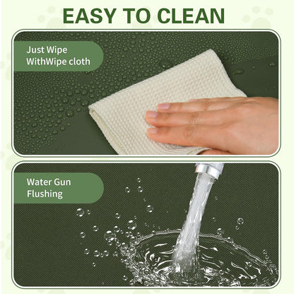 Dog Pee Pad Holder with High Walls,Waterproof Puppy Litter Box,Foldable Indoor Dog Potty,No Spill Pet Toilet for Small/Medium Puppy, Easy Clean,Army Green (24"x17.7"x17.7")