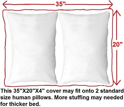 DIY Pet Bed Pillow Brown Microsuede Duvet Cover and Waterproof Internal case for Dog at 40X35X4 Inch - Covers only