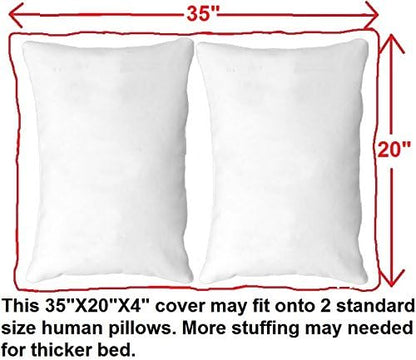 DIY Pet Bed Pillow Brown Microsuede Duvet Cover and Waterproof Internal case for Dog at 40X35X4 Inch - Covers only