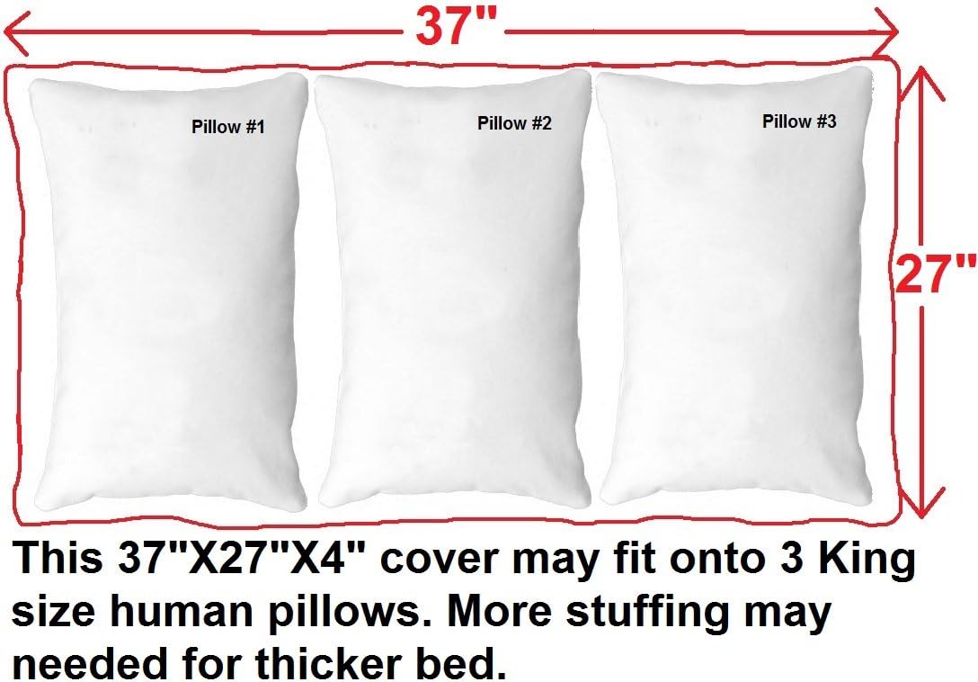 DIY Pet Bed Pillow Brown Microsuede Duvet Cover and Waterproof Internal case for Dog at 40X35X4 Inch - Covers only