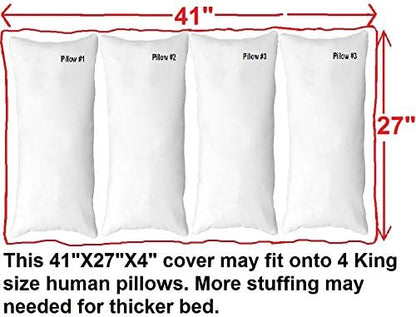 DIY Pet Bed Pillow Brown Microsuede Duvet Cover and Waterproof Internal case for Dog at 40X35X4 Inch - Covers only