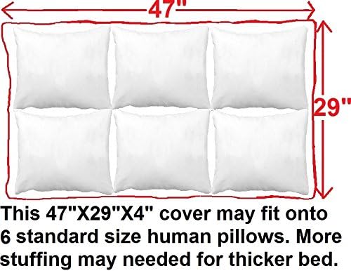 DIY Pet Bed Pillow Brown Microsuede Duvet Cover and Waterproof Internal case for Dog at 40X35X4 Inch - Covers only