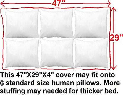 DIY Pet Bed Pillow Brown Microsuede Duvet Cover and Waterproof Internal case for Dog at 40X35X4 Inch - Covers only
