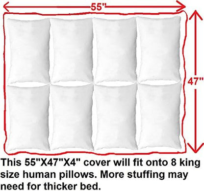 DIY Pet Bed Pillow Brown Microsuede Duvet Cover and Waterproof Internal case for Dog at 40X35X4 Inch - Covers only