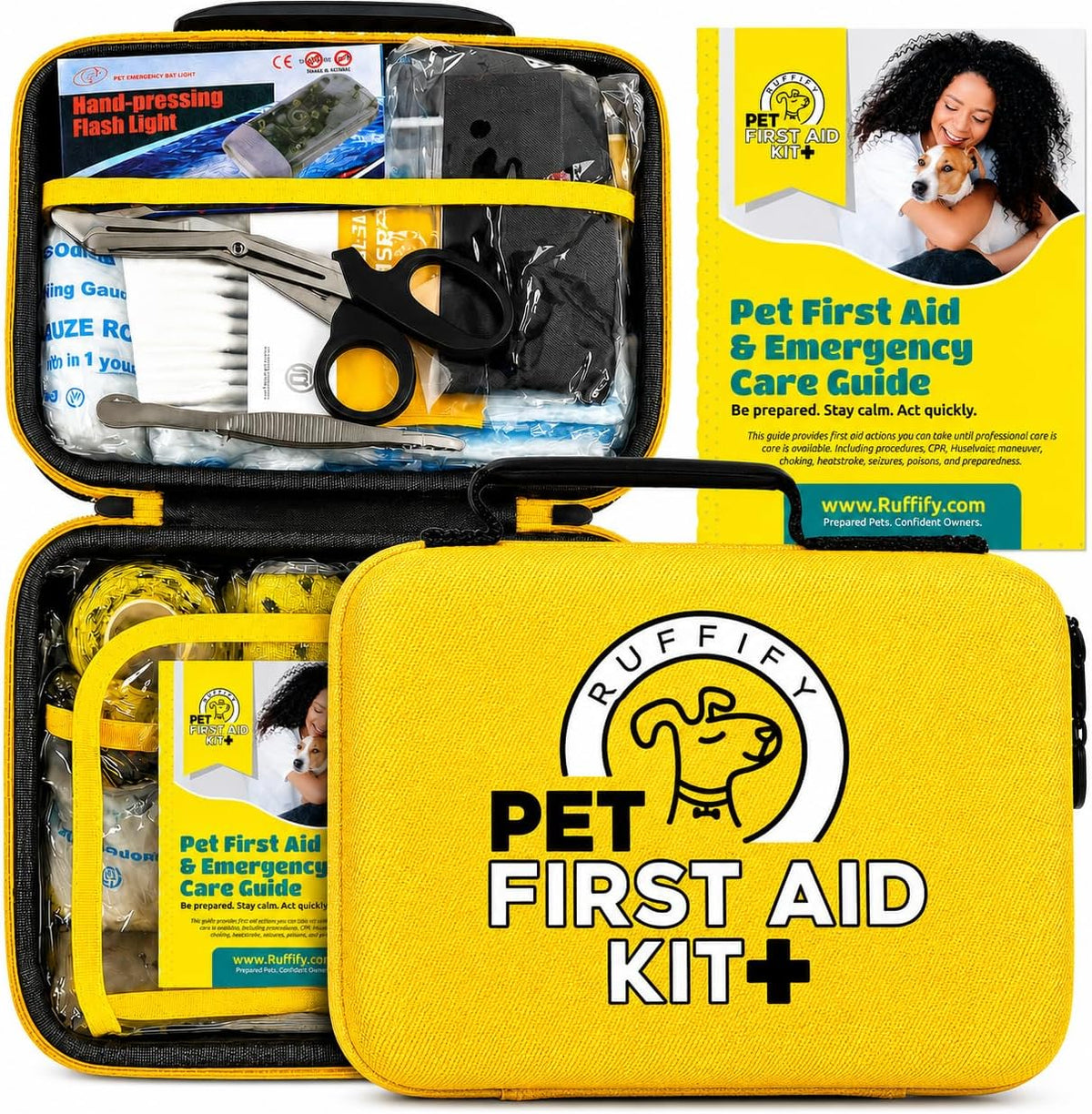 Dog First Aid Kit, Cat and Pet Emergency Kit, Vet Approved, 74 Pcs