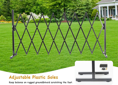 Metal Expandable Dog Gate, 9Feet, Versatile Accordion Safety Barrier, Indoor and Outdoor, Portable Retractable Barricade, Adjustable Pet Fence, Free Standing (Classic, Black)
