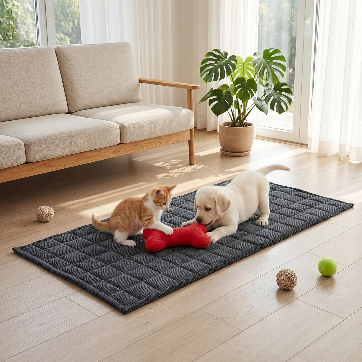 Waterproof Corduroy Dog Couch Cover, 27.6" x 59", Dark Grey