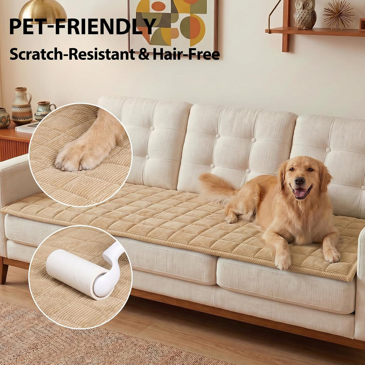 Waterproof Corduroy Dog Couch Cover, 27.6" x 59", Dark Grey