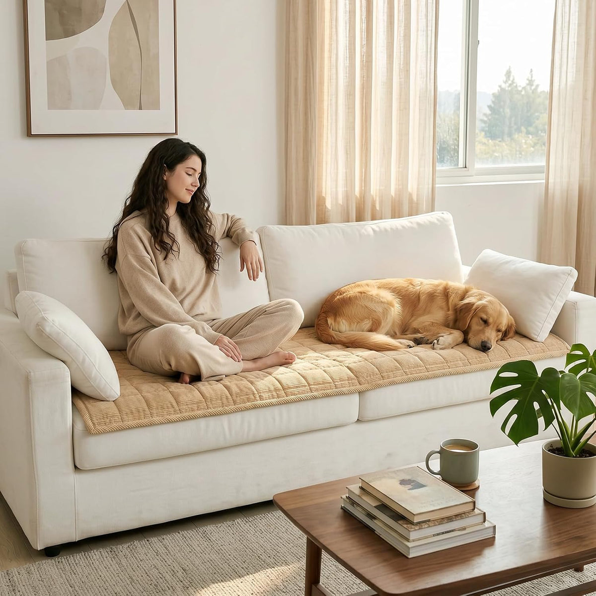 Waterproof Corduroy Dog Couch Cover, 27.6" x 59", Dark Grey