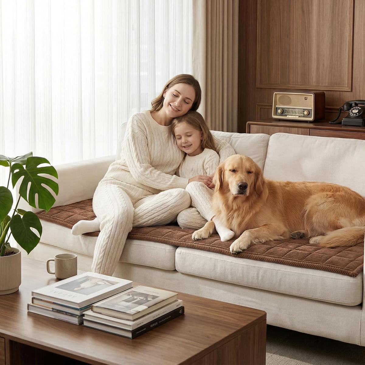 Waterproof Corduroy Dog Couch Cover, 27.6" x 59", Dark Grey