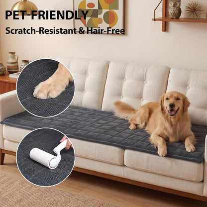Waterproof Corduroy Dog Couch Cover, 27.6" x 59", Dark Grey