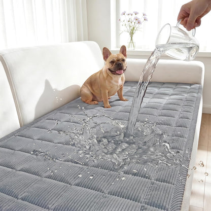 Waterproof Corduroy Dog Couch Cover, 27.6" x 59", Dark Grey